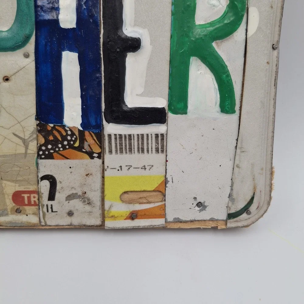 CHRISTOPHER License Plate Art Sign Name Custom Mexican Plates Folk Art Wood